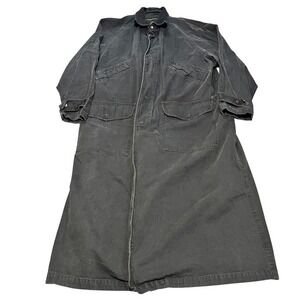 VTG Structure XL‎ Men Gray Chore Canvas Twill Trench Duster Western Jacket-XXX
